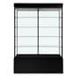 Glass display case with adjustable shelves