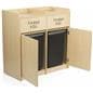 Maple wooden restaurant trash cans with swinging front doors 