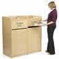 Maple wooden restaurant trash cans accommodate garbage bins or recycling bins of up to 36 gallons in size