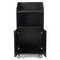 Modern Floor Lectern on Wheels has a sizable cabinet for storing menus, promotional materials, personal belongings, and more