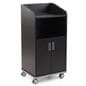 Modern Floor Lectern on Wheels in black