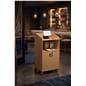 Modern Floor Lectern on Wheels in a restaurant environment being used as a hostess stand