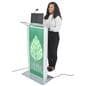 Custom LED clear acrylic lectern with angled top platform