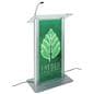 Custom LED clear acrylic lectern with steel base