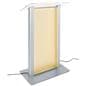 Illuminated frosted acrylic lectern has AC power cord