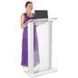 Clear acrylic podium is 48" tall