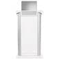 Clear acrylic podium with satin anodized aluminum sides