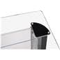Acrylic and black podium with metal plate support