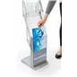Zig zag magazine stand with sign sleeve