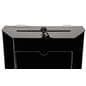 Black suggestion box with 2 pockets, lock, and keys