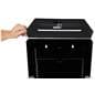 Black suggestion box with 2 pockets and pre-drilled mounting holes