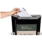 Black suggestion box with 2 pockets with wide slot