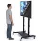110 Inch TV Stand with Wheels, Powder Coated Finish