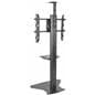 Floor Standing TV Stand With Power Supply, Black Finish