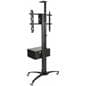 Rolling TV Stand With Integrated Power Strip, Oxidized Finish