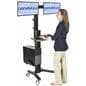 Dual Monitor Sit Stand Cart for Professional Environments