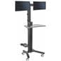 VESA Compliant Dual Monitor Sit Stand Cart