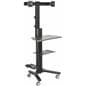 Multi-Monitor Standing Computer Cart, Black Finish