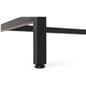 Glass top retail console table with leveling feet for uneven surfaces