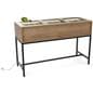 Glass top retail console table with three separate display areas
