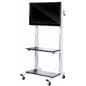 Storage Shelved Crank Adjustable TV Cart