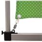 Outdoor vertical banner stand with clear plastic grommets 