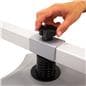 Outdoor vertical banner stand with durable aluminum frame  