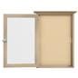 Outdoor menu display case with the door swung open