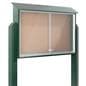 Outdoor bulletin board with posts a display space of 45 inches by 36 inches