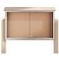 Outdoor bulletin board with posts made with recycled polyethylene and cork