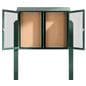 Free standing outdoor bulletin board with self healing cork boards