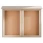 Outdoor enclosed bulletin board showcasing the cabinets empty