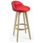 Modern Red Barstool with Curved Back