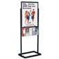 Poster Display Rack: Black Double-Sided w/5 Brochure Holders