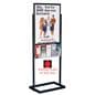 Poster Dipslay Fixture Black Double-Sided With 10 Brochure Holders