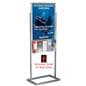 Poster Display Fixture Silver Double-Sided With 10 Brochure Holders