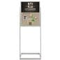 Sign display stands in silver
