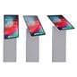 Magnetic tablet kiosk stand with tilting brackets