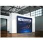 Large custom tension fabric backdrop measures 95 inches tall 