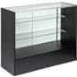 Display Case: 4' Long, Economical Black Melamine Construction