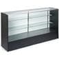 Showcases: 6' Black Melamine & Tempered Glass Retail Counter