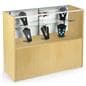Maple Melamine Store Display Case With Hidden Storage Area