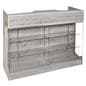 Retail store counter with adjustable shelves