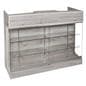 Retail store counter with adjustable shelves