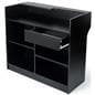 Register Stand: 48" w/Ledgetop Counter, Black Melamine