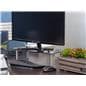 Black glass desk riser with standoff legs