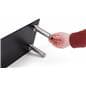 Black glass desk riser with levelers