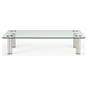 Clear glass riser shelf stand with standoffs