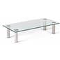 Contemporary clear glass riser shelf stand