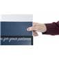 Stanchion label frame supports two-sided messaging